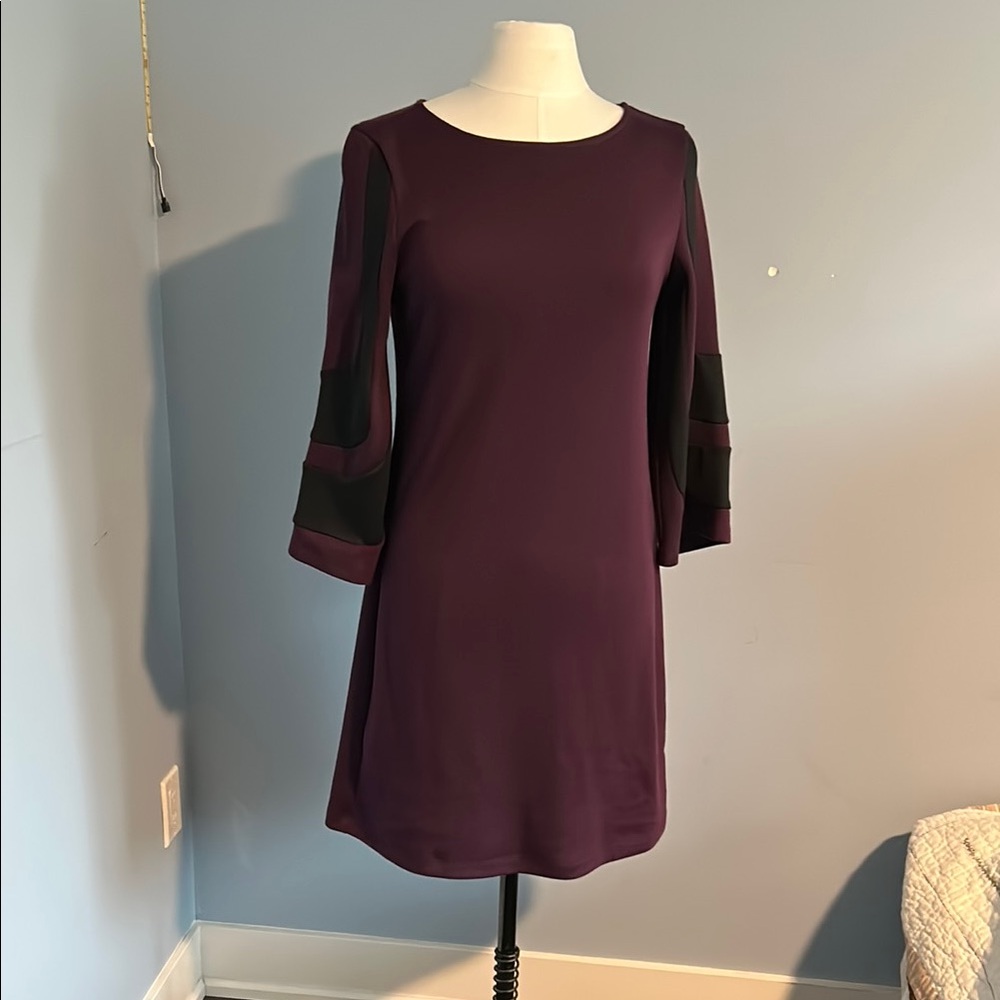 Muse Purple and Black Long Sleeve Dress